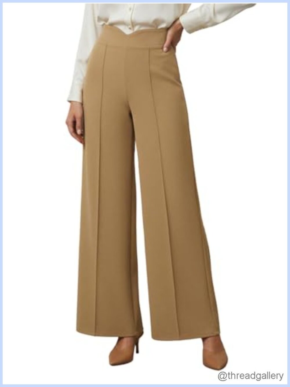 Plus Size Wide Leg High Elastic Waist Loose Dress Pants